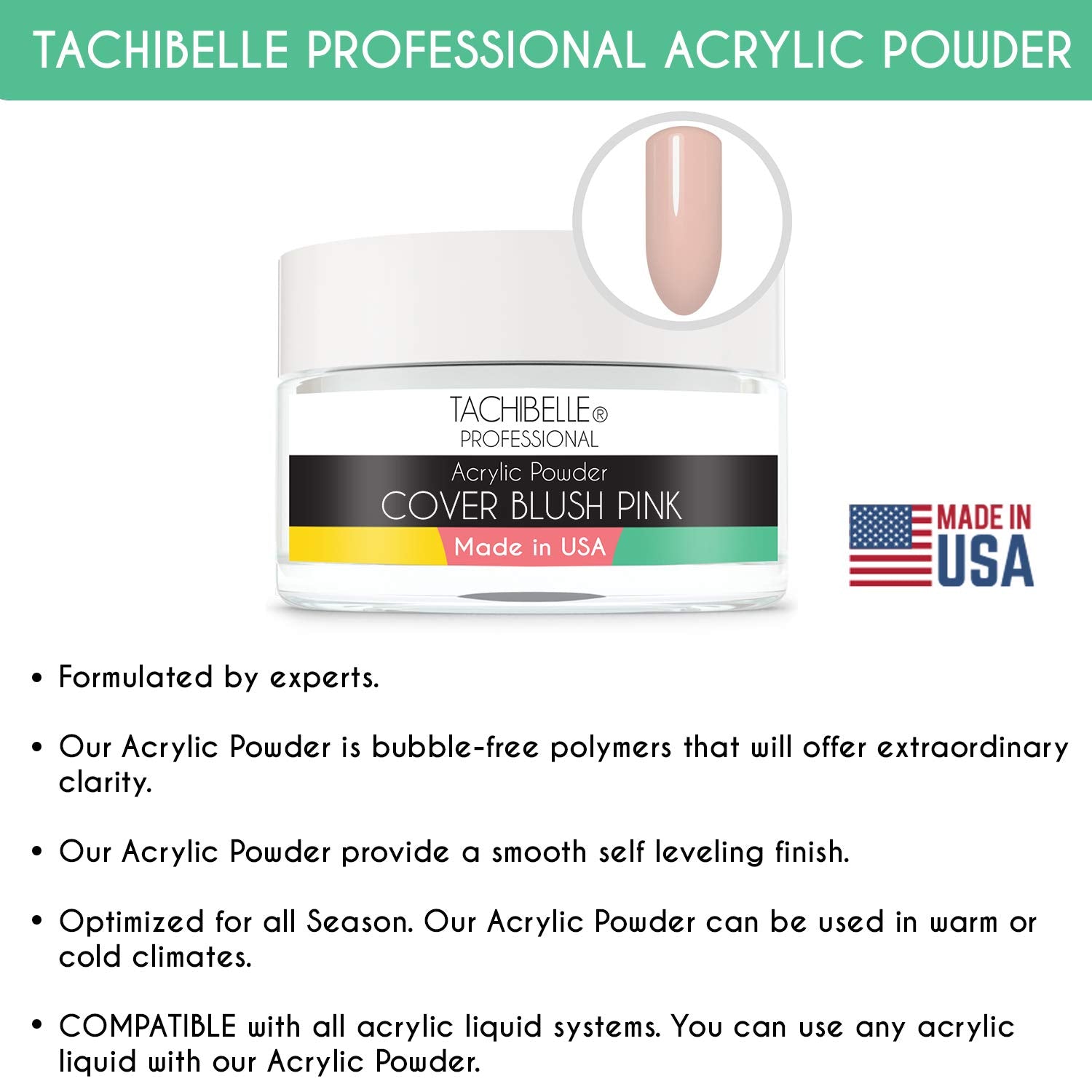 Tachibelle Acrylic Powder 2 Ounces jar label detail
