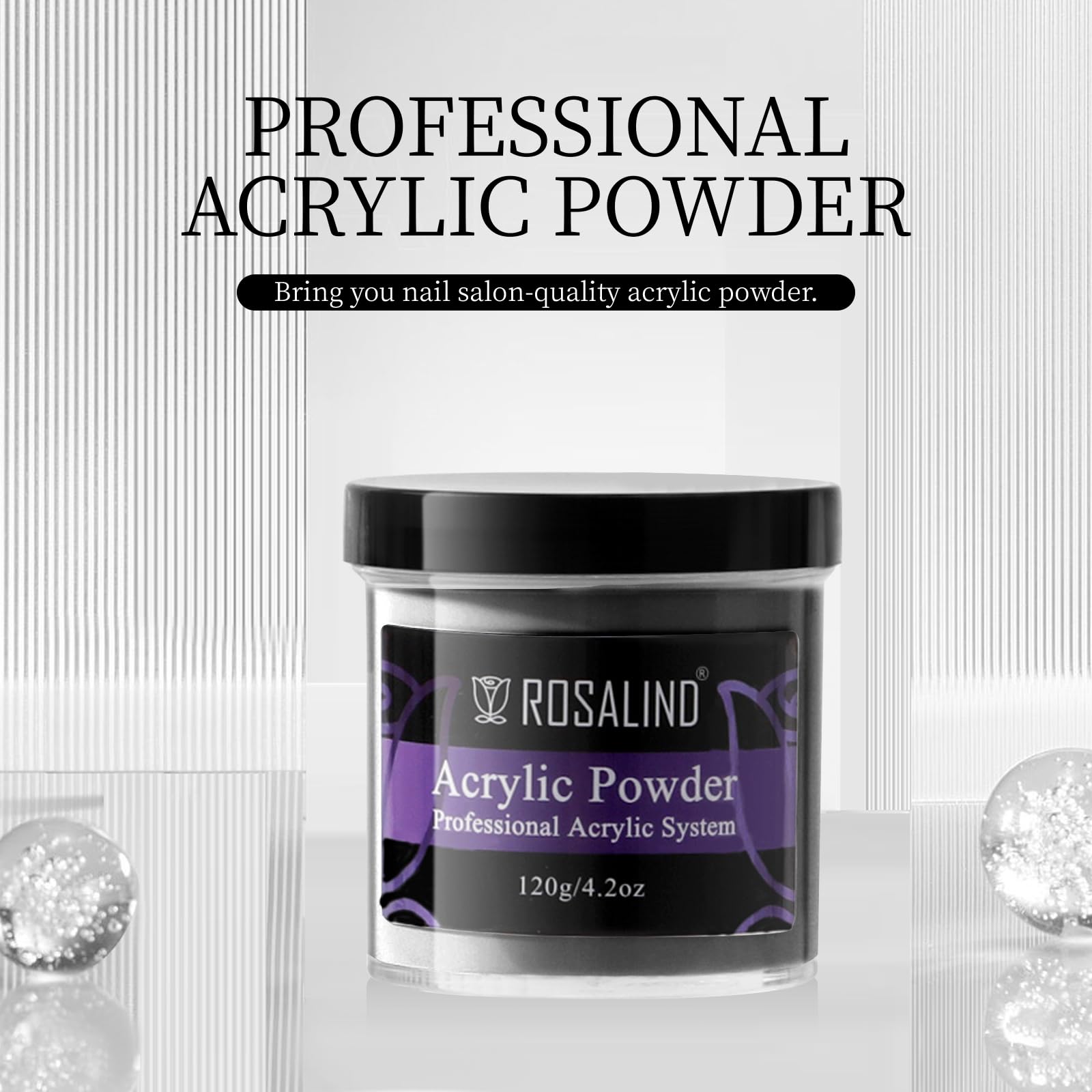 Professional Rosalind black acrylic powder for nail extensions