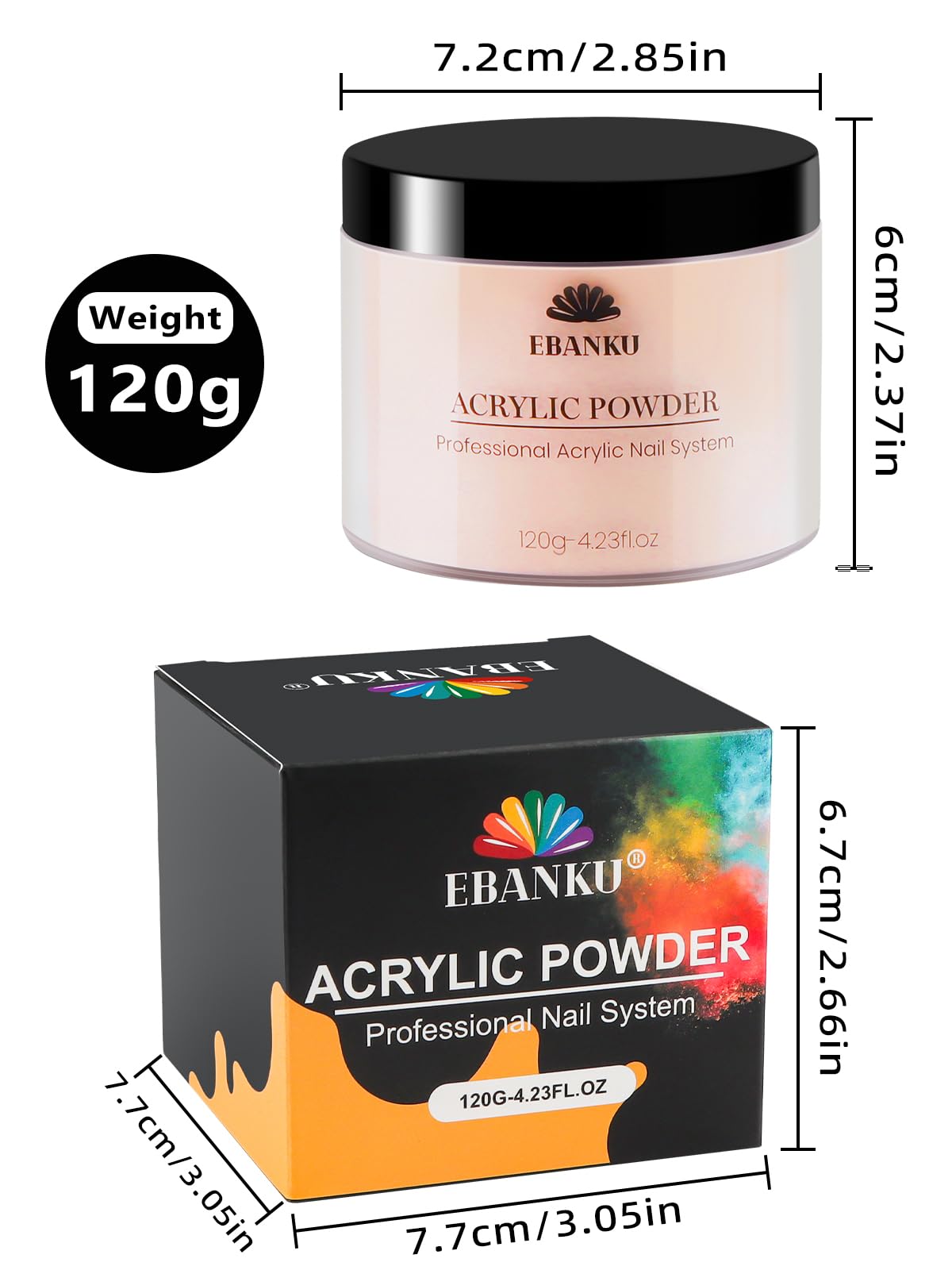Nude colored acrylic nail sculpting powder 120 grams