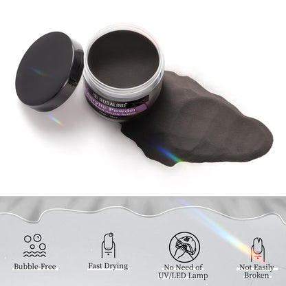 Professional nail technician using Rosalind black acrylic powder