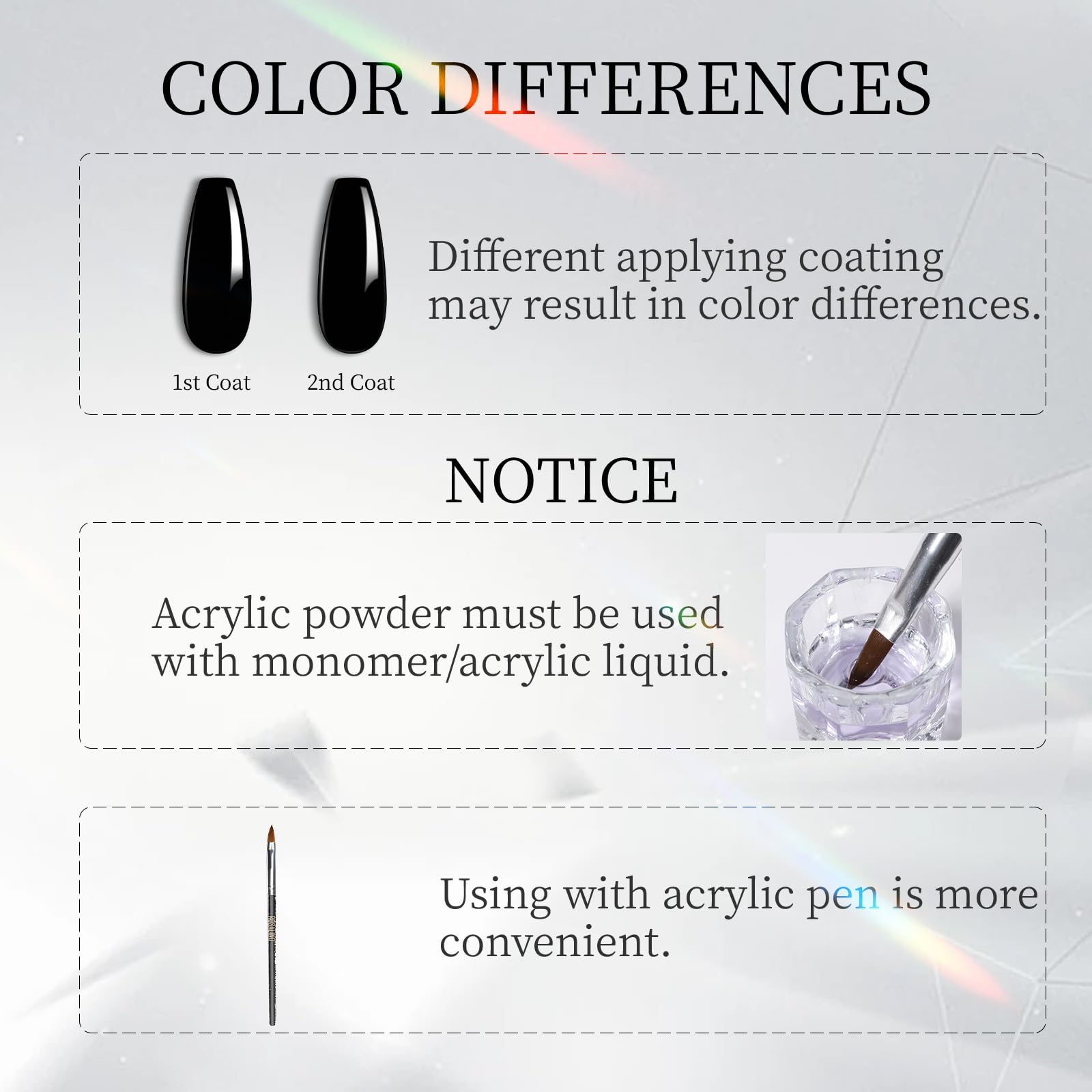 Rosalind nail acrylic powder jar branding and packaging details