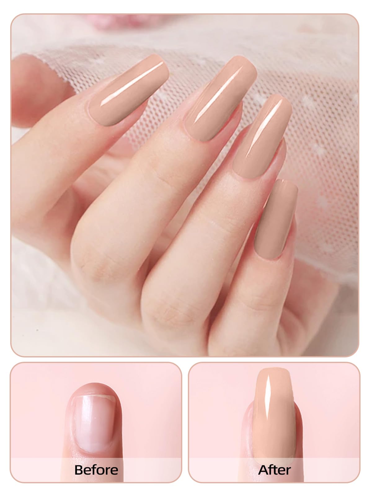 Top view of Ebanku 120g nude acrylic powder container