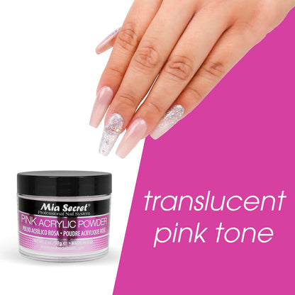 Authentic USA imported Mia Secret pink nail powder texture review.