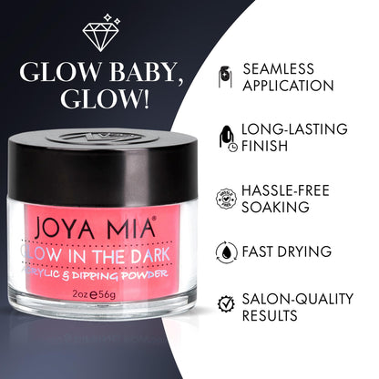 Professional nail application using Joya Mia glow powder