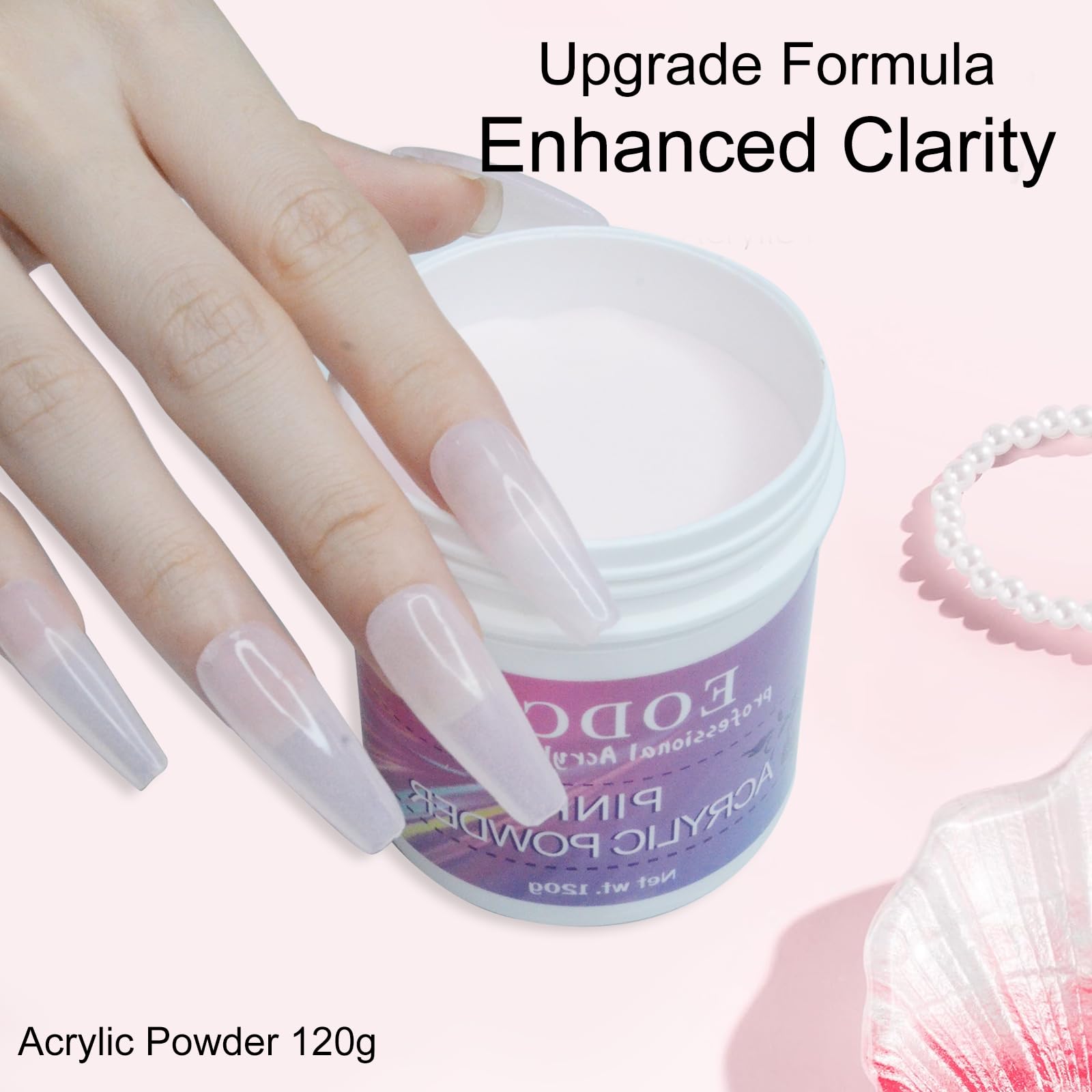 Acrylic nail powder for 3D French manicure and nail art