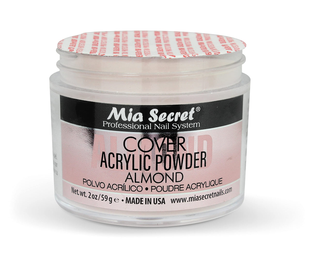 Mia Secret cover almond nail powder packaged jar