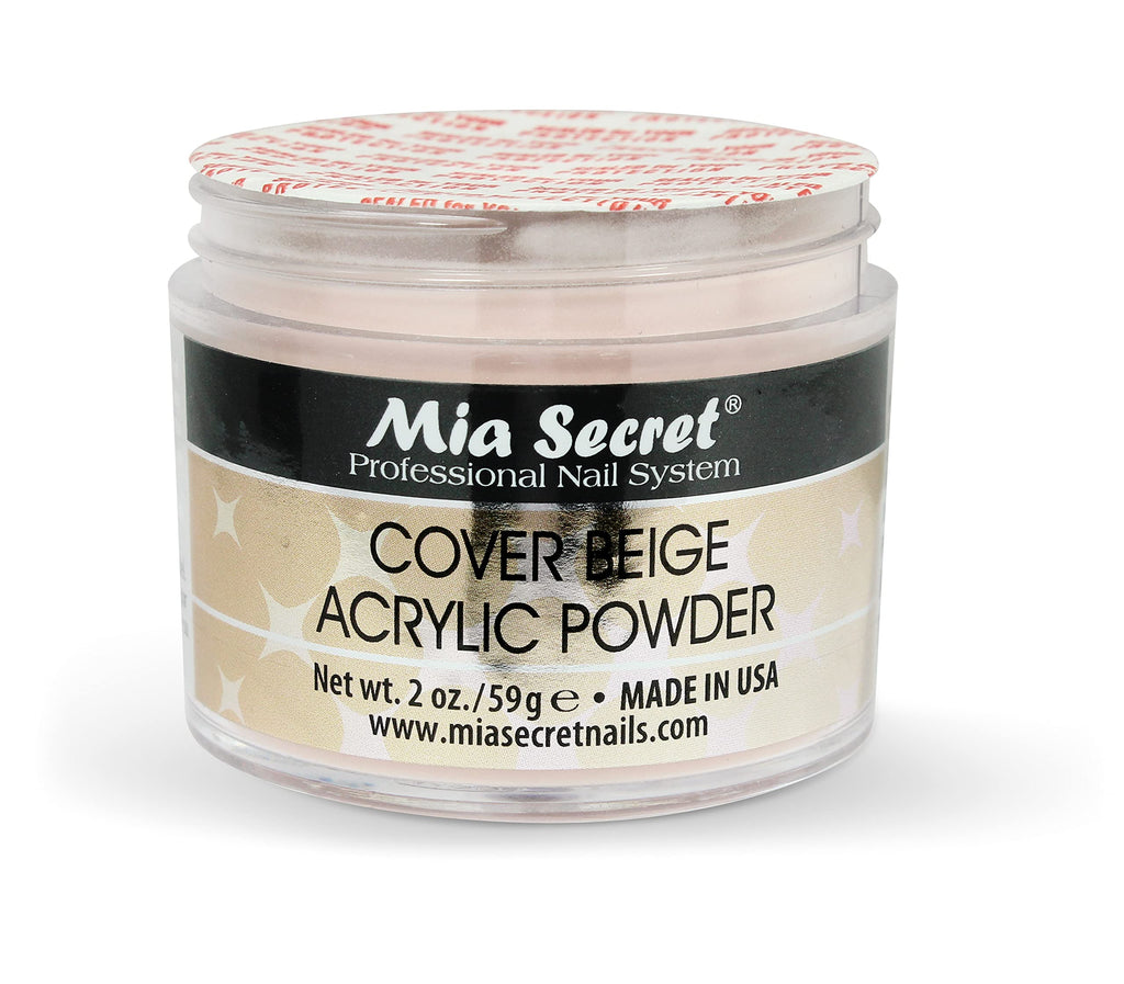 Mia Secret two ounce beige acrylic powder packaging details