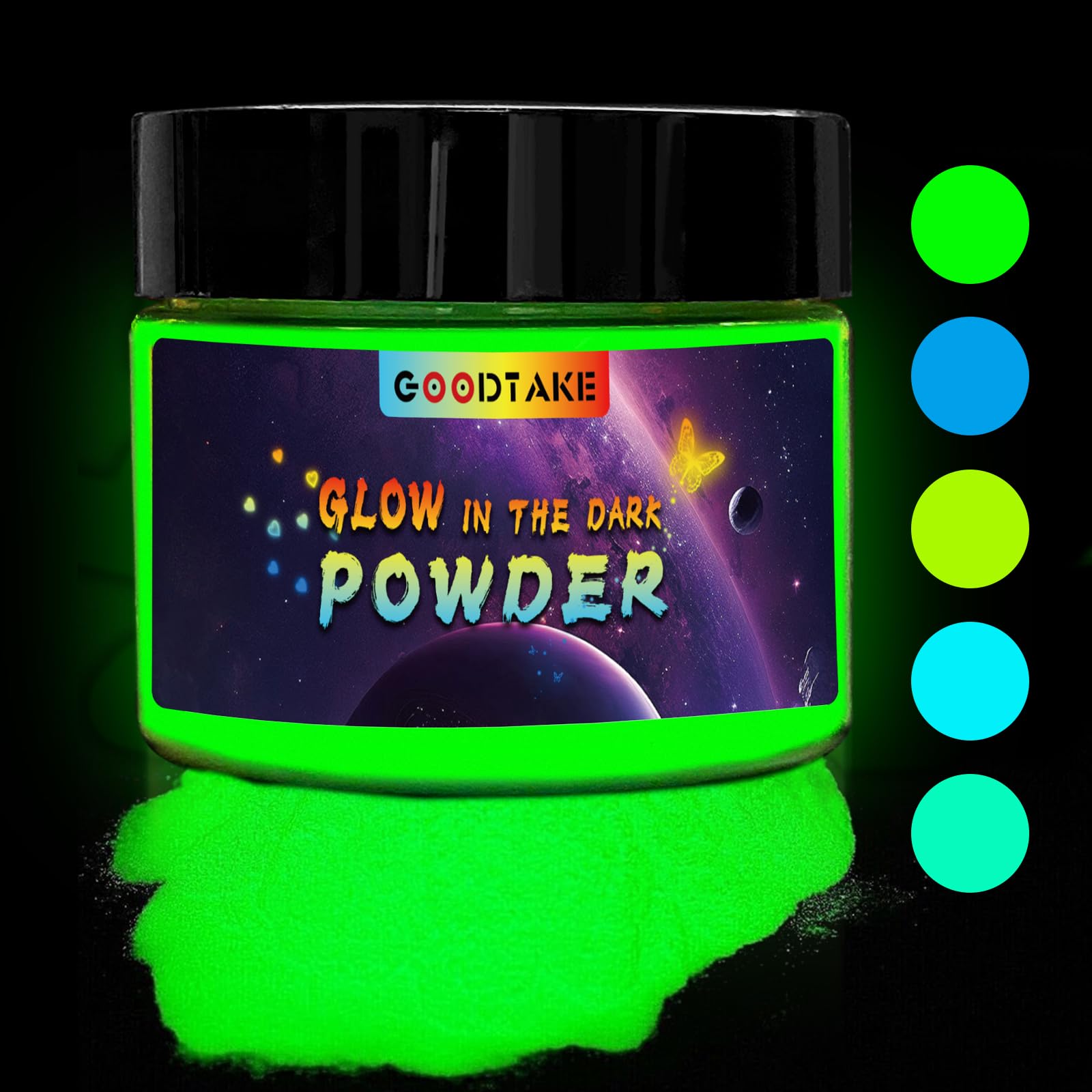 Goodtake glow powder mixed in epoxy resin project