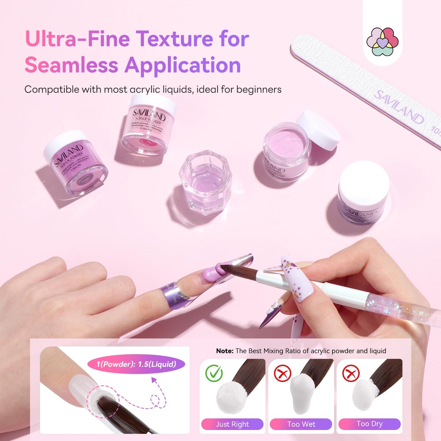 Authentic Saviland nail art powder set imported for Indian market.