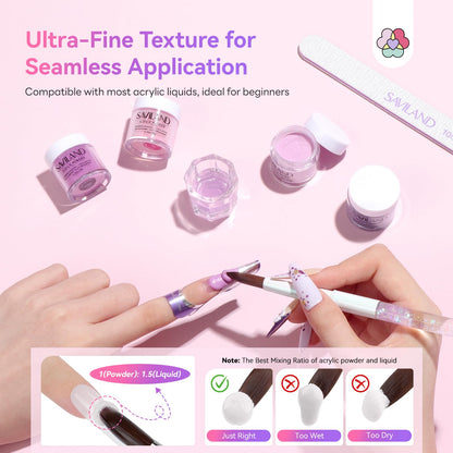 Authentic Saviland nail art powder set imported for Indian market.