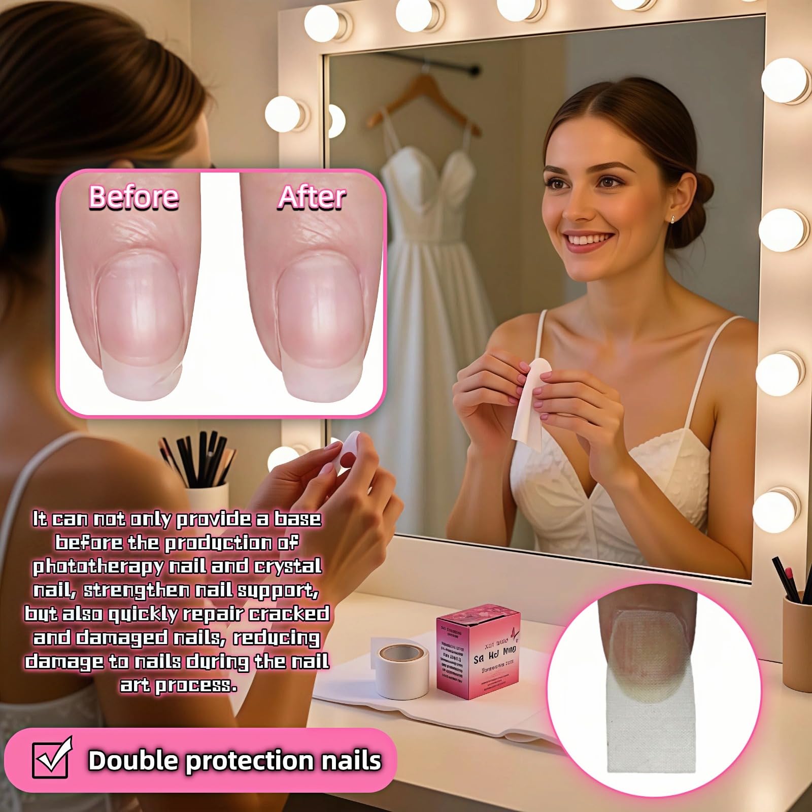 Foloda self-adhesive silk wrap for broken nails