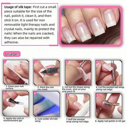 DIY nail repair using Foloda silk tape