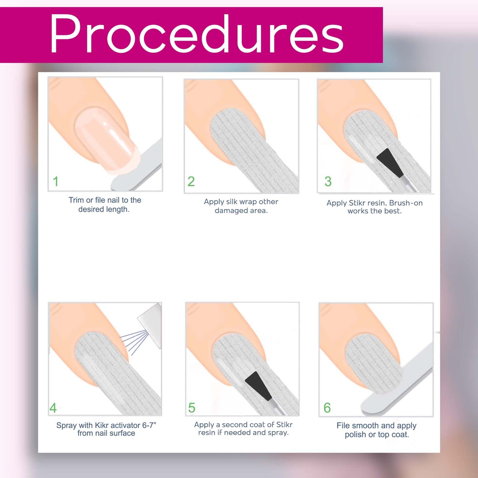 Backscratchers genuine China silk nail wrap material being applied to a cracked natural thumb nail
