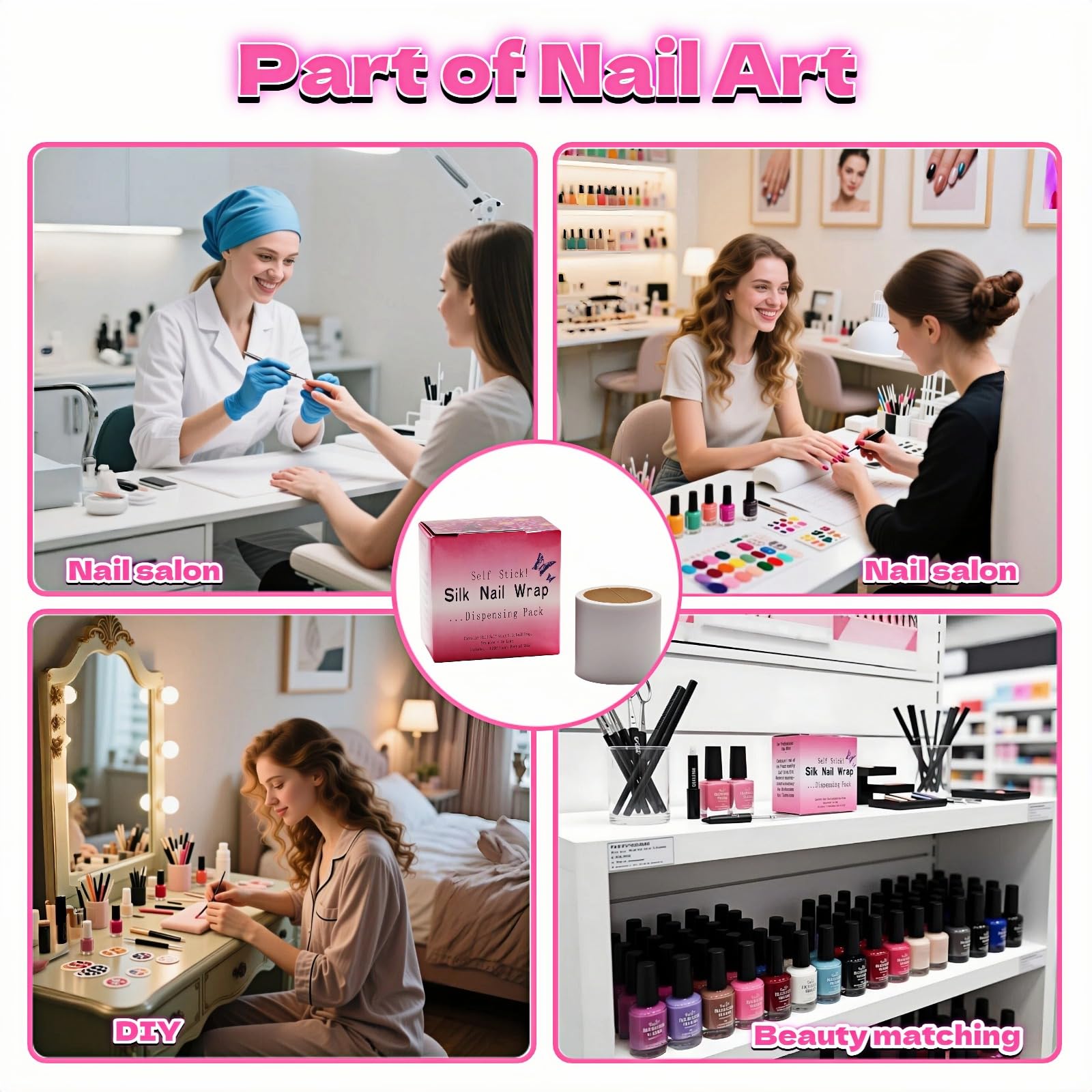 Application of silk wrap on cracked nail