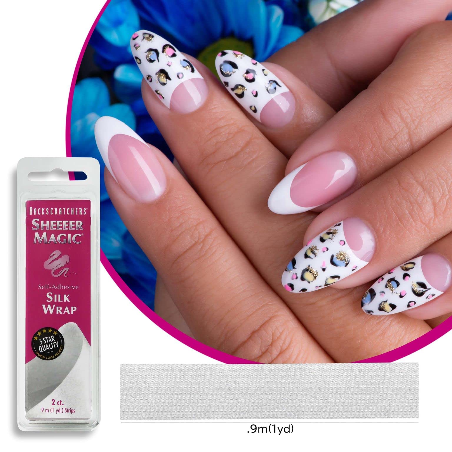 Manicure process demonstrating how to cut the Backscratchers silk wrap to size for ridge correction