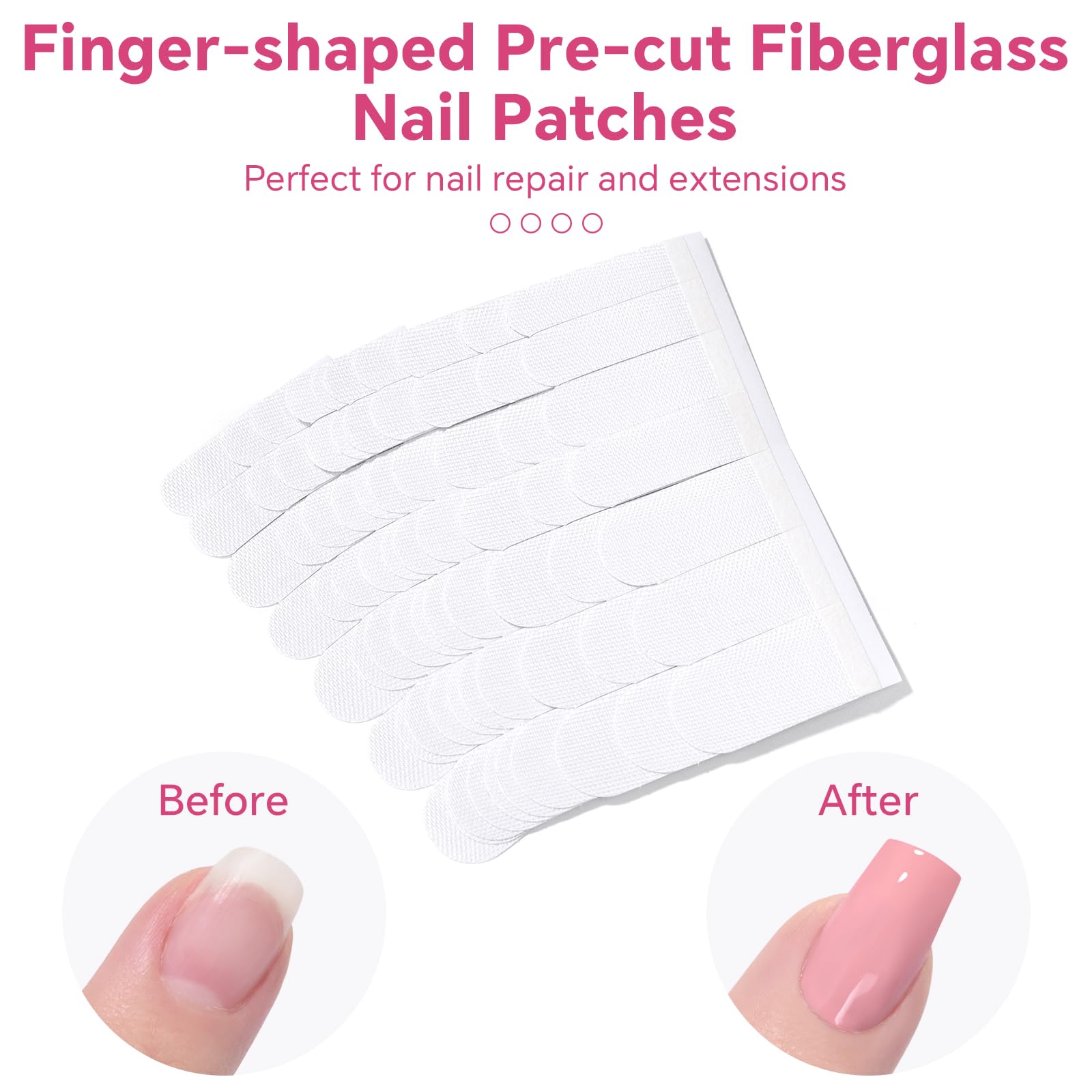 User applying fibreglass nail wrap to a split fingernail
