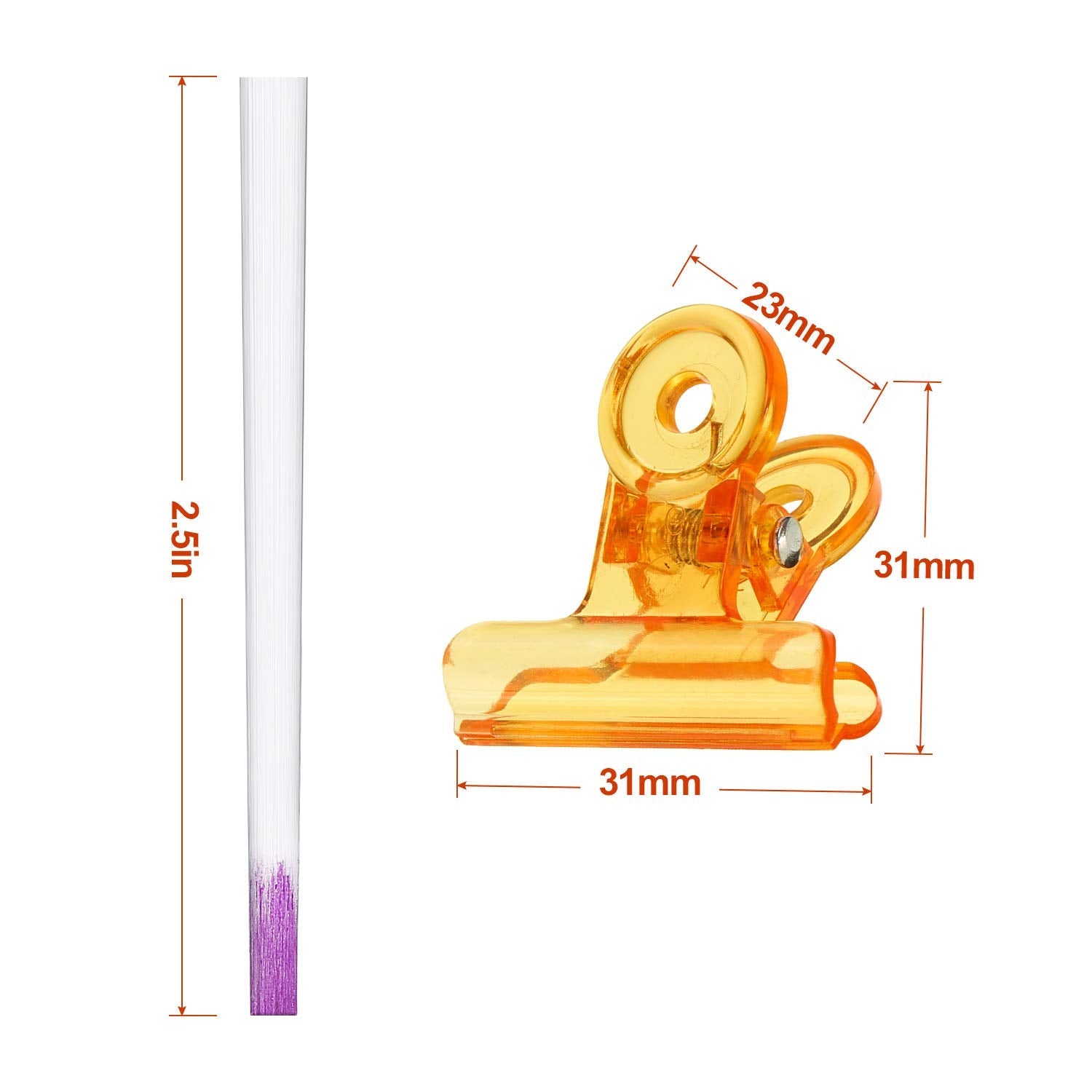 Blulu silk fiber nail shaping strips with purple tipped ends arranged neatly for precision application.