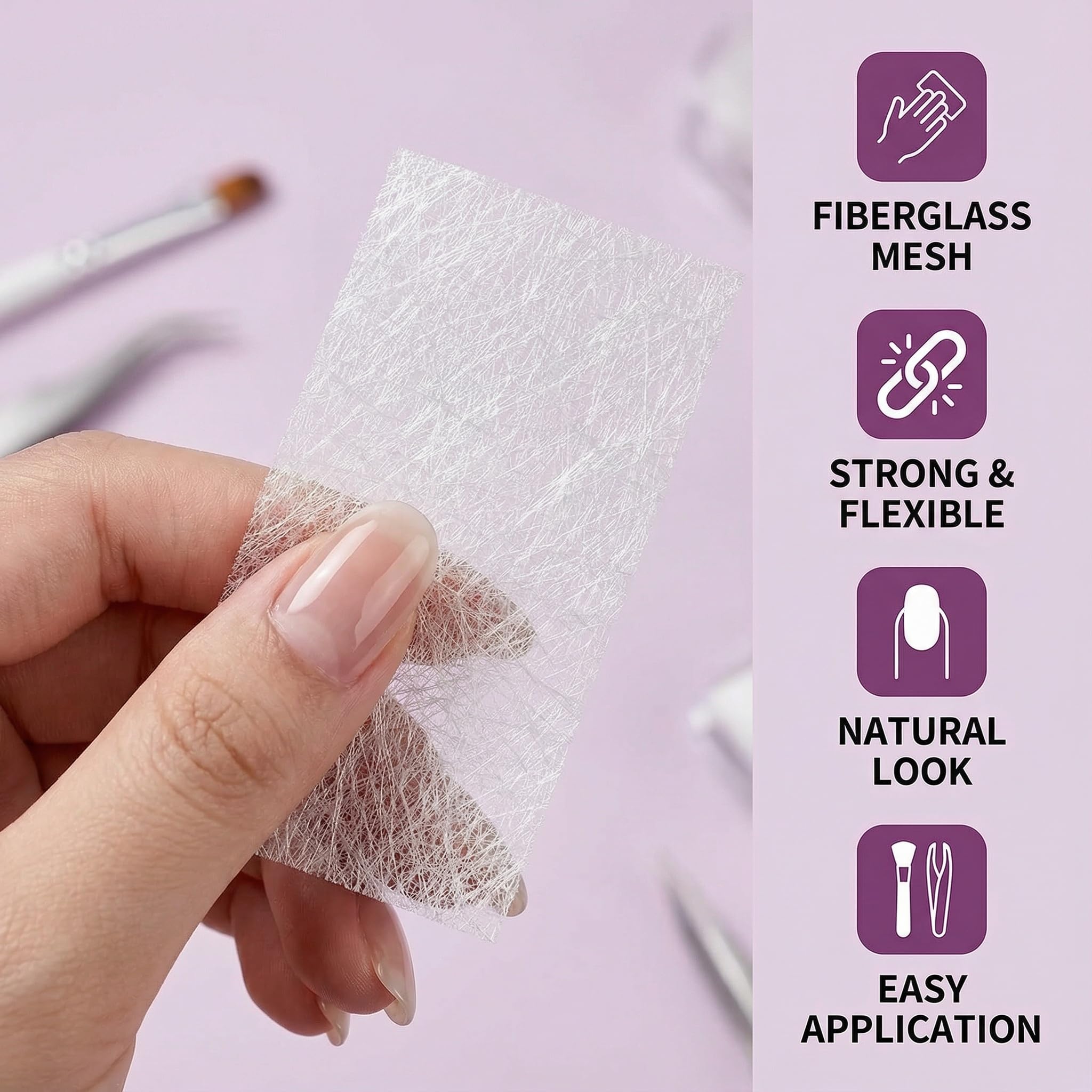 Repairing a broken natural nail with silk wrap