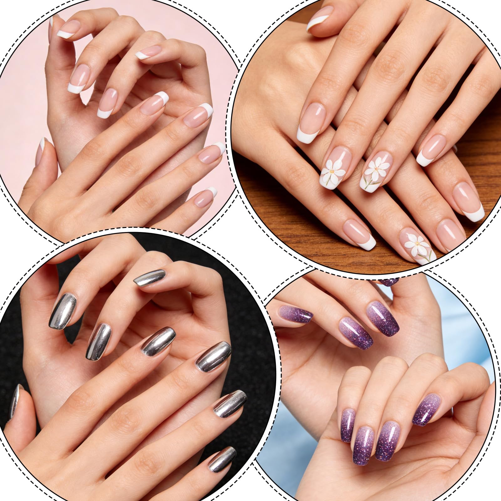 Demonstration of trimming silk nail wraps for custom fit