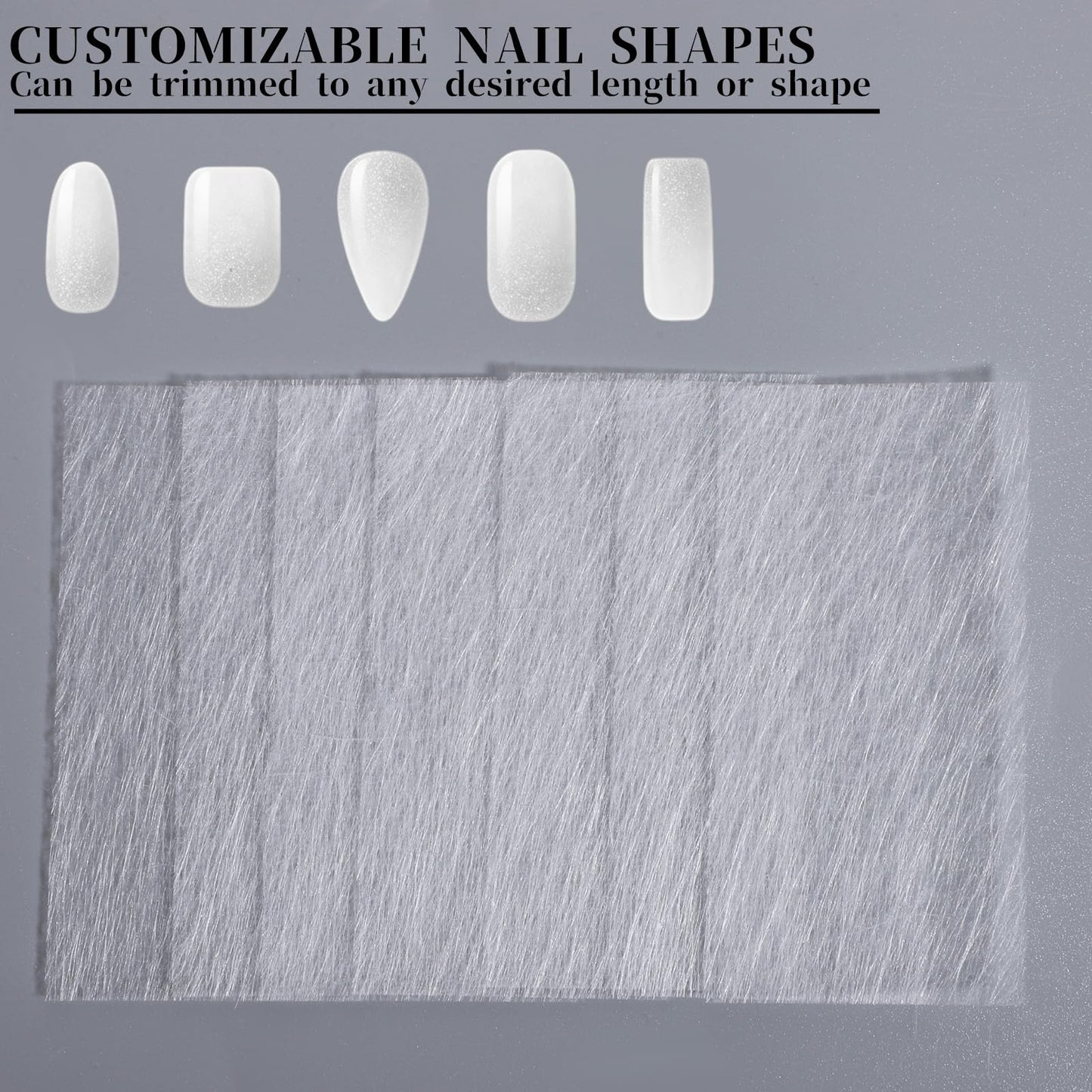 Manicured hand showing natural nail extension using fiberglass wrap