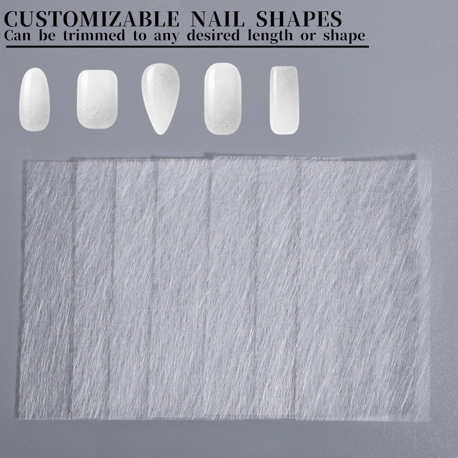 Manicured hand showing natural nail extension using fiberglass wrap