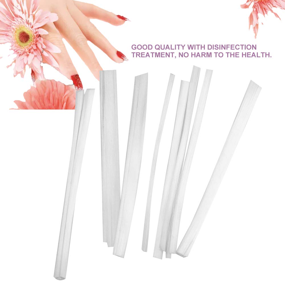 Step by step visualization of the harmless fiberglass nail wraps after being cured under a professional LED lamp.