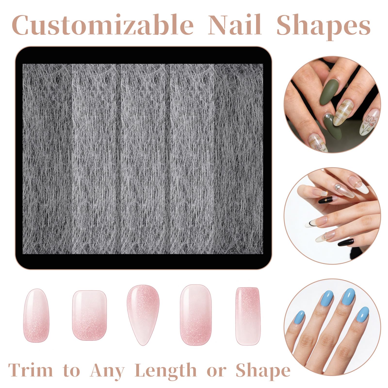 Close up of Ybeaty nail repair wrap sheets for home salon use
