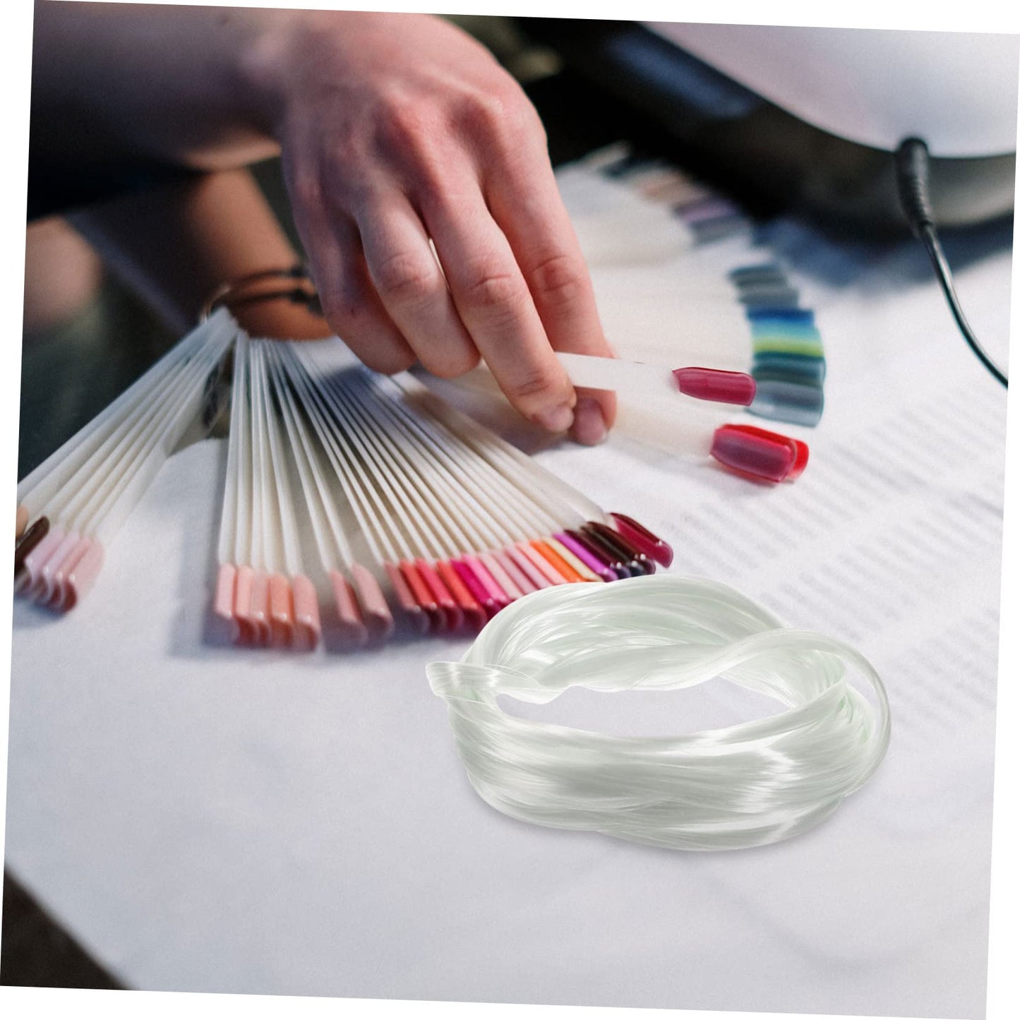 Side profile view of the premium fiber nail kit packaging highlighting the authentic imported product details.