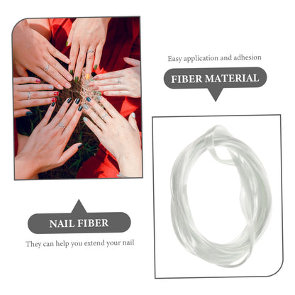 A full layout of the 2M adjustable shape fiberglass nail extension spool alongside professional nail filing tools.