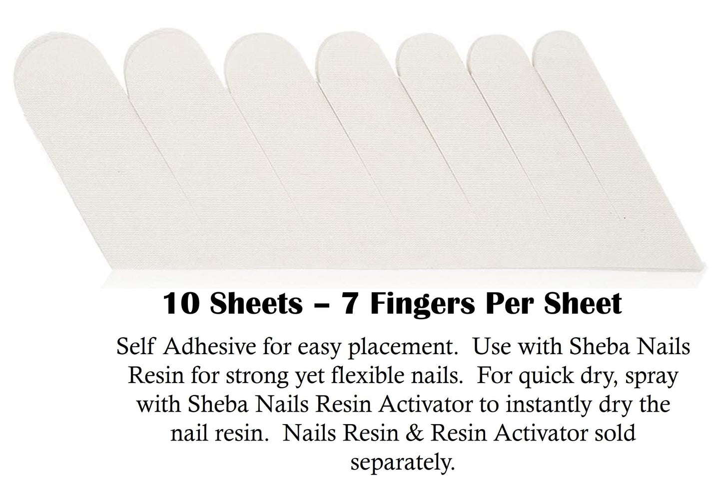 Close up view of non fraying pre shaped fiberglass wraps for cracked nails