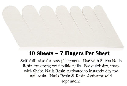 Close up view of non fraying pre shaped fiberglass wraps for cracked nails