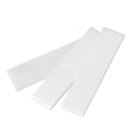 Close up of self adhesive white fiberglass strip for natural nail repair.