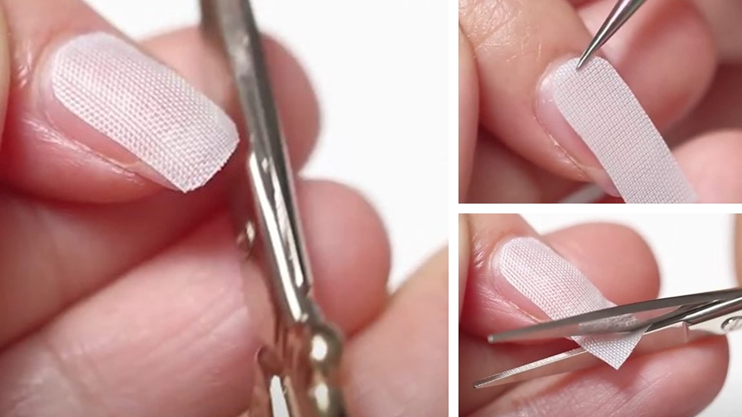Sheba Nails laser coated non fraying fingernail bandage applied on split nail.