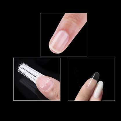 Luzen nail extension tool kit packaging illustrating the durable glass fiber material for acrylic and UV gel nails