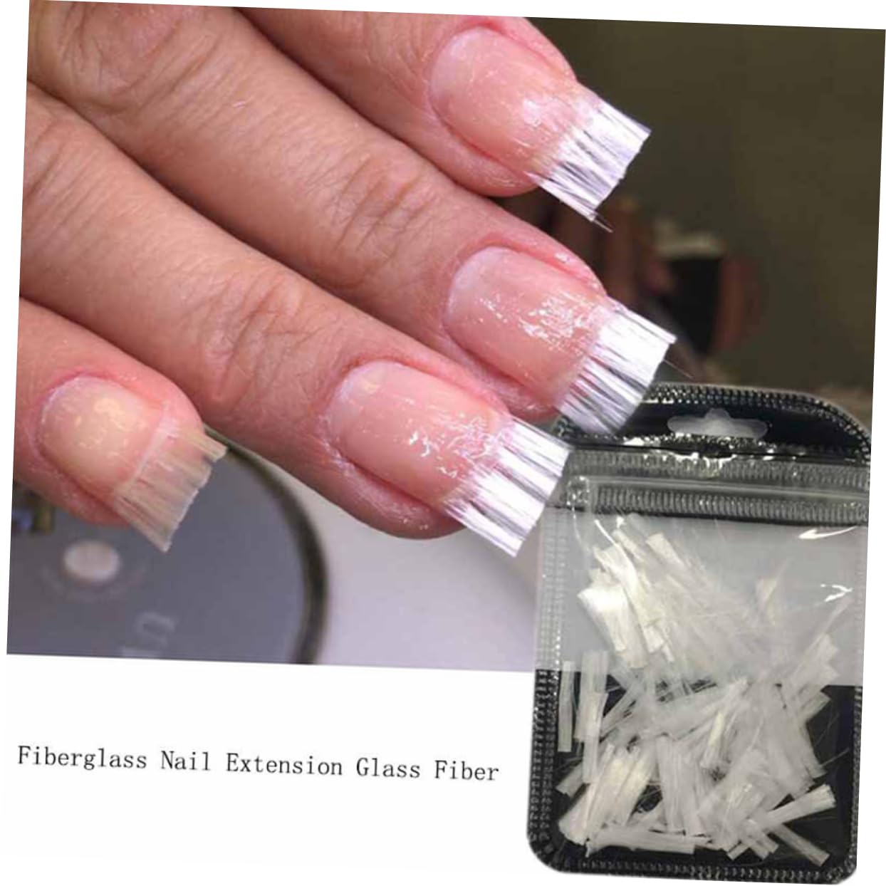 Professional nail art fiberglass wrap application demonstration