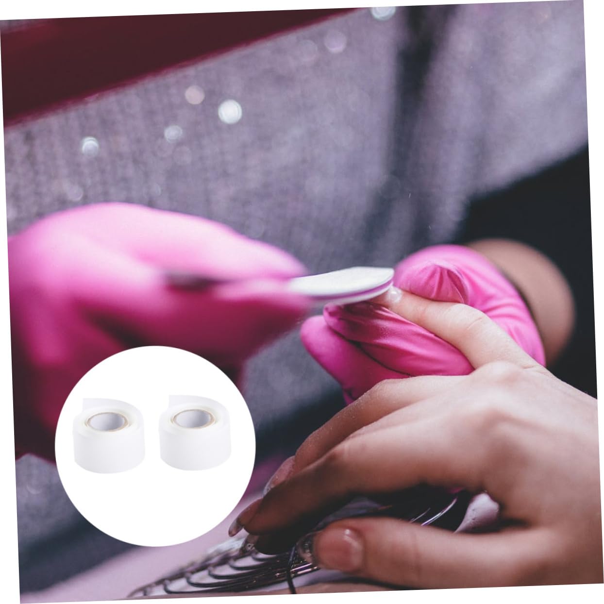 Close up of Monsully self-adhesive silk nail sticker