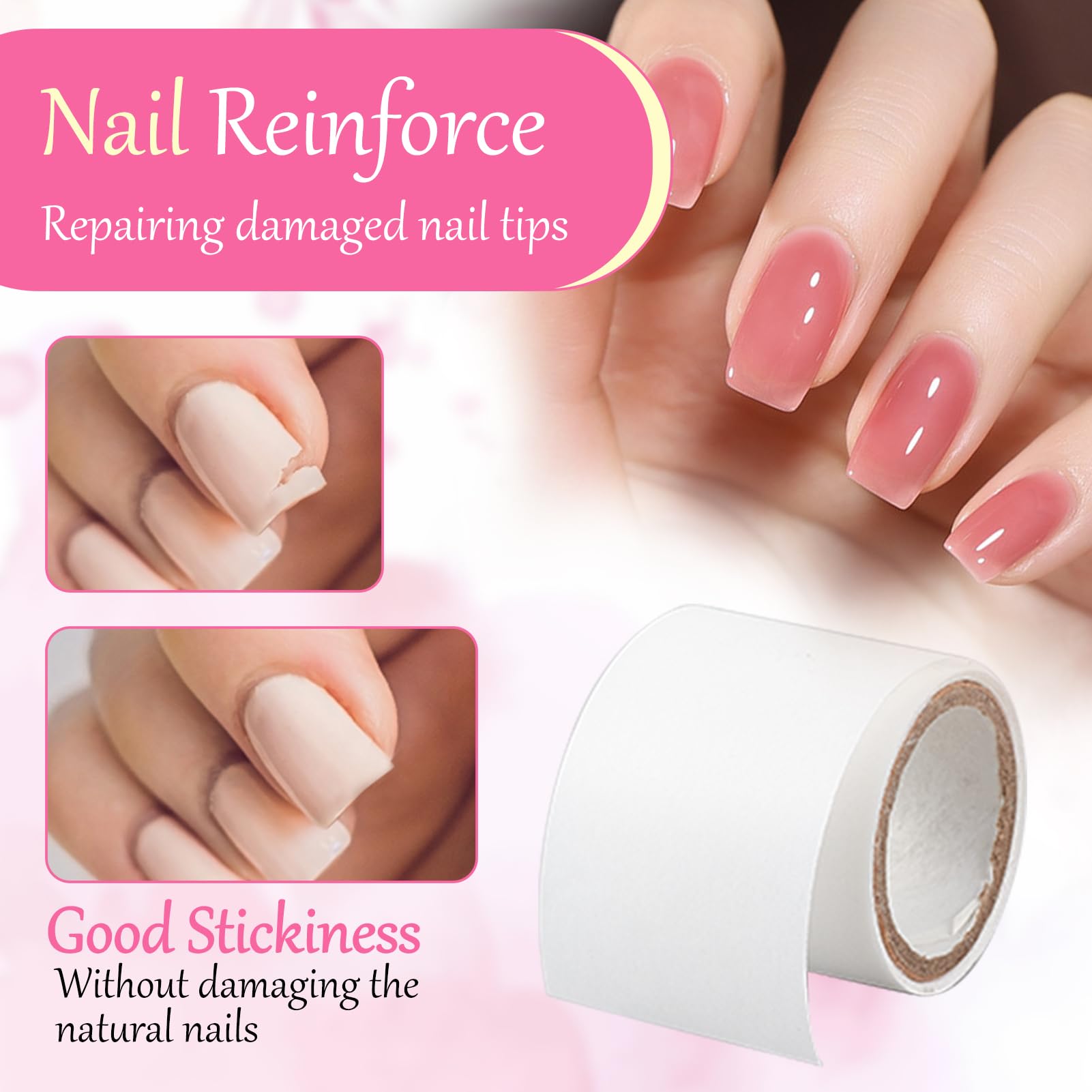 Professional nail art technician using silk wrap extension