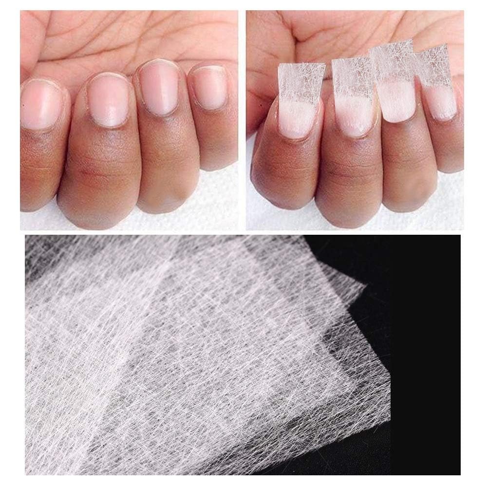 Close up of Zenarao white nail extension fiber wrap