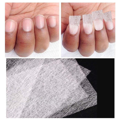 Close up of Zenarao white nail extension fiber wrap