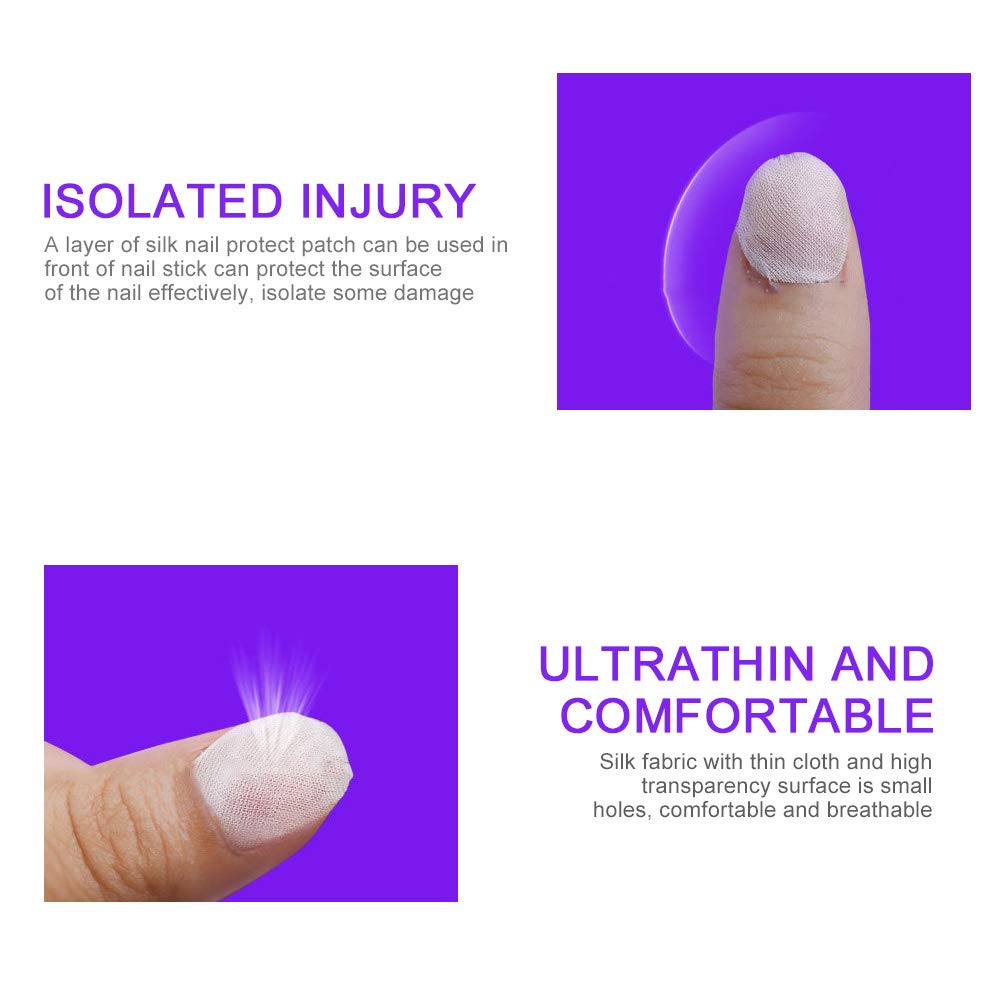 Demonstration of a UV gel manicure overlay being applied on top of a reinforced silk protector strip.