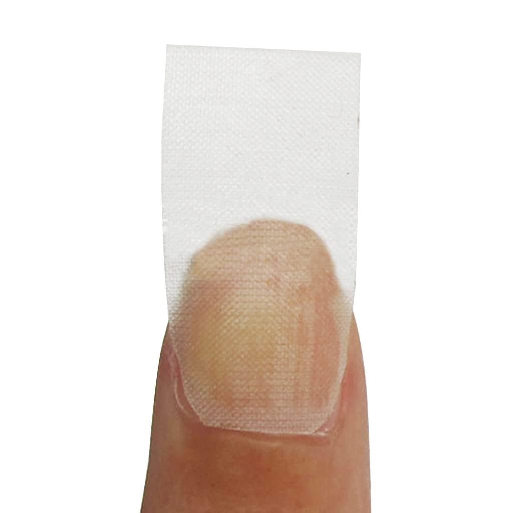 Close up of self-adhesive fiberglass nail protector material