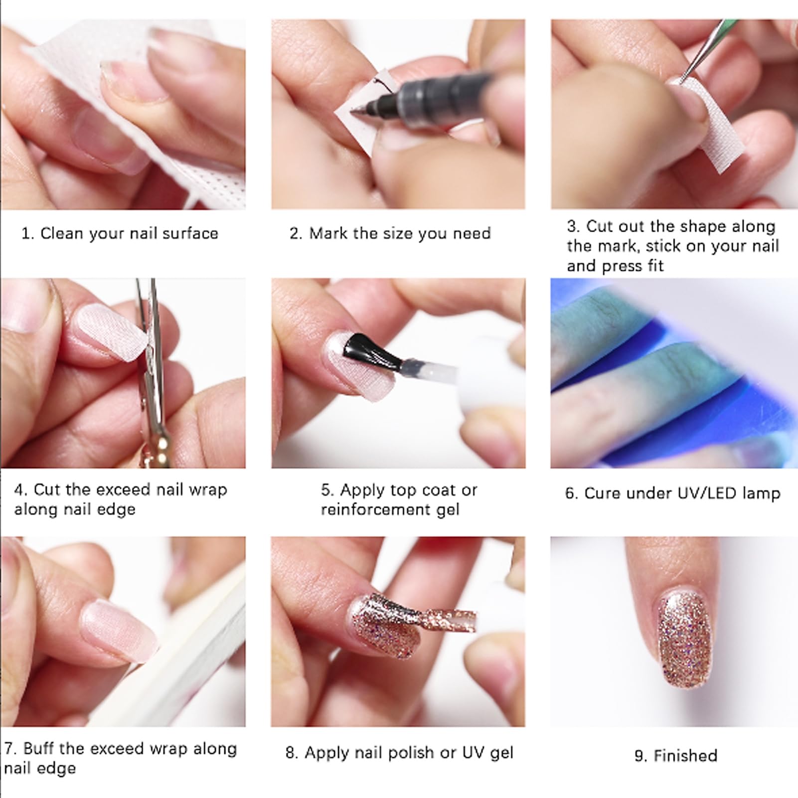 Four rolls of Niceneeded silk nail wrap for professional manicure