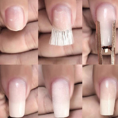 Step by step application of ultra thin safe fiberglass wraps on natural nails