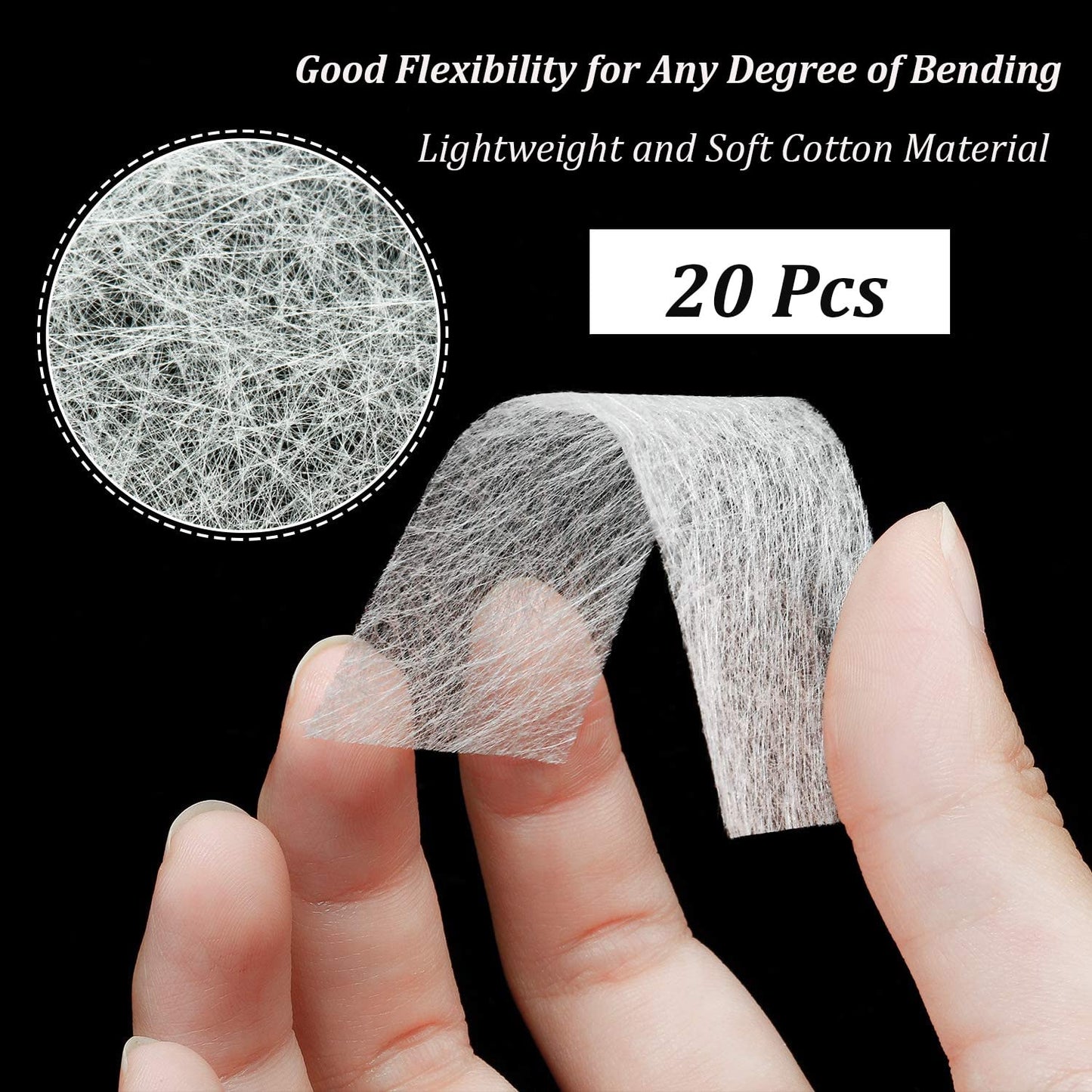 Step by step application of ultra thin fiberglass filament sheet on a natural nail.