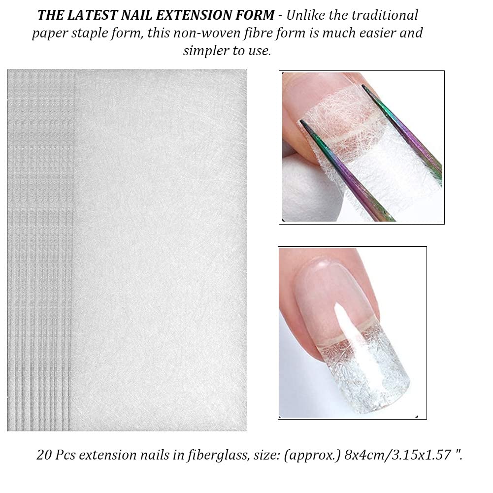 Applying builder gel over flexible fiberglass extension sheet under a lamp.