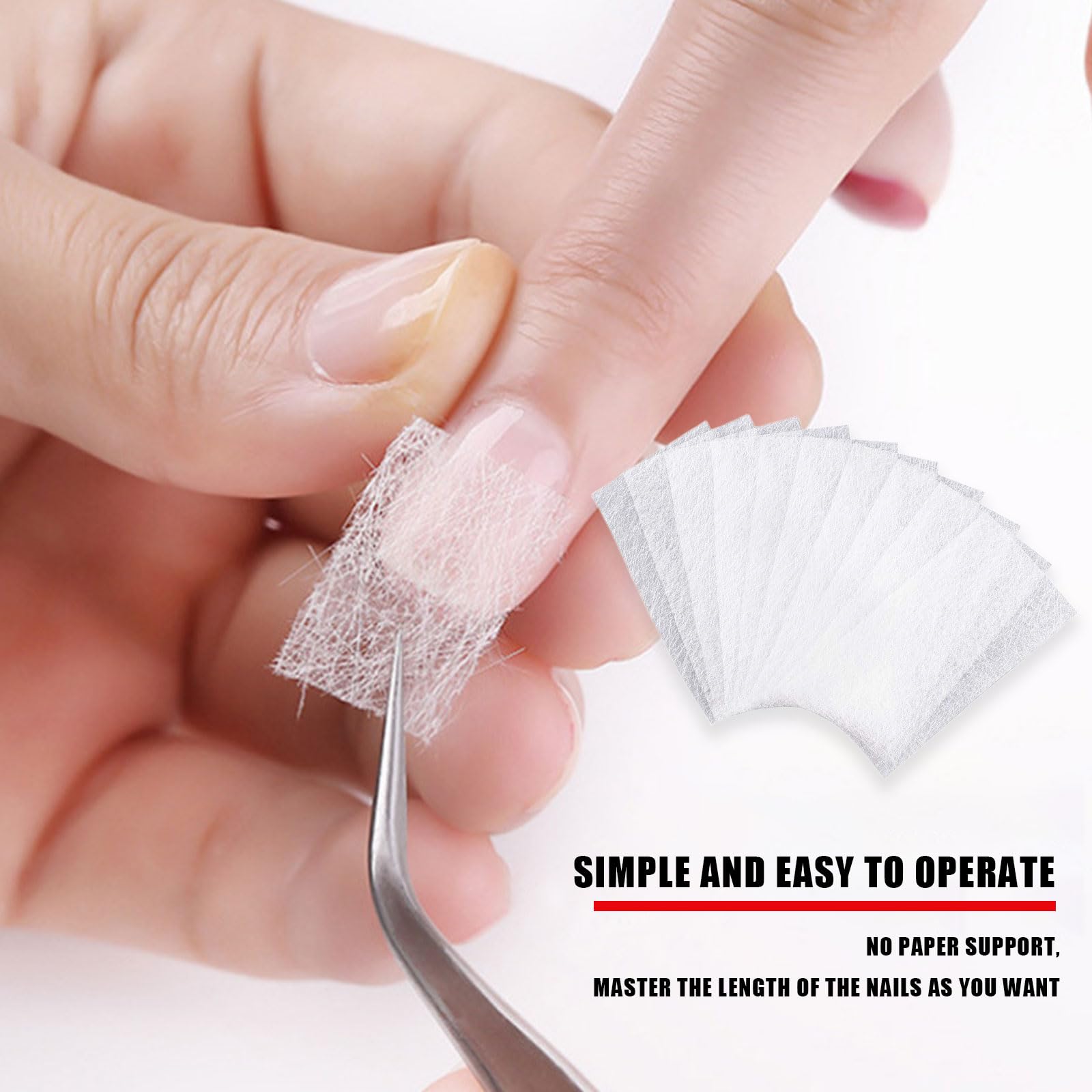 Close up of silk fiberglass material for natural nail repair