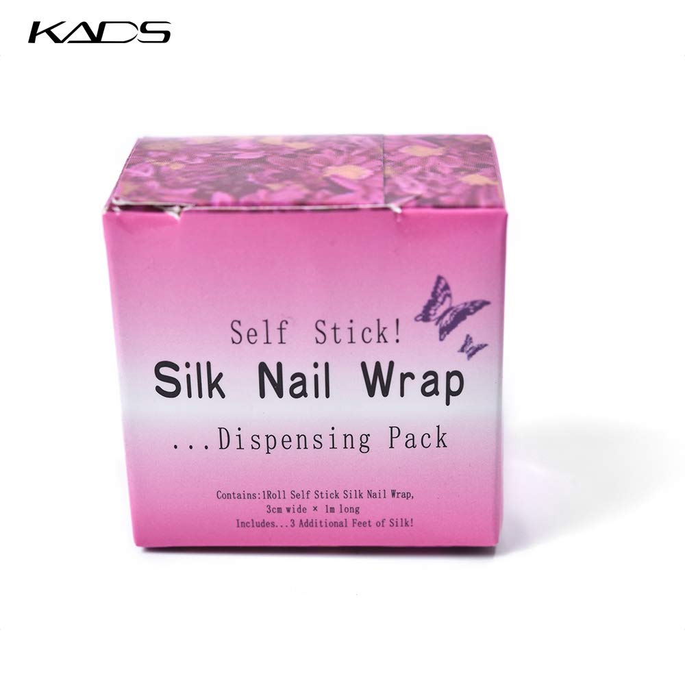 Demonstration of cutting the custom length of self stick silk wrap for gel extension setup.