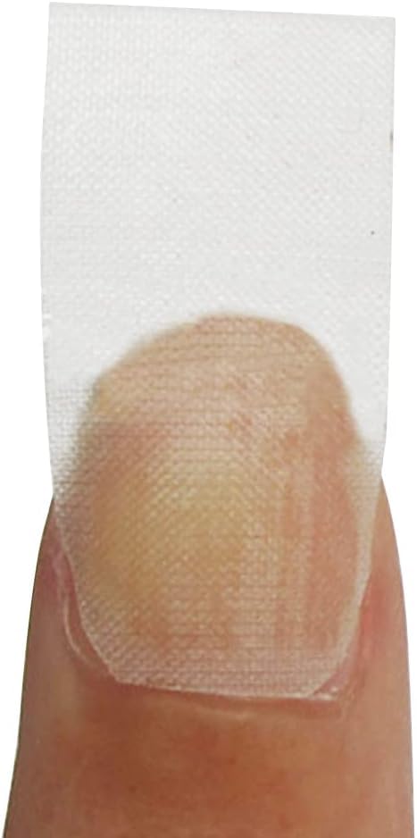 Close up of self-adhesive silk fiberglass nail repair wrap.