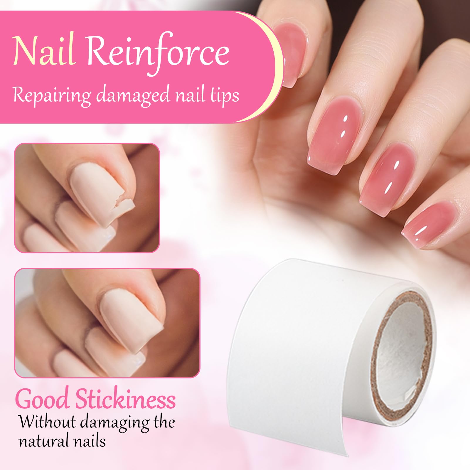 White silk nail wrap material texture for manicure