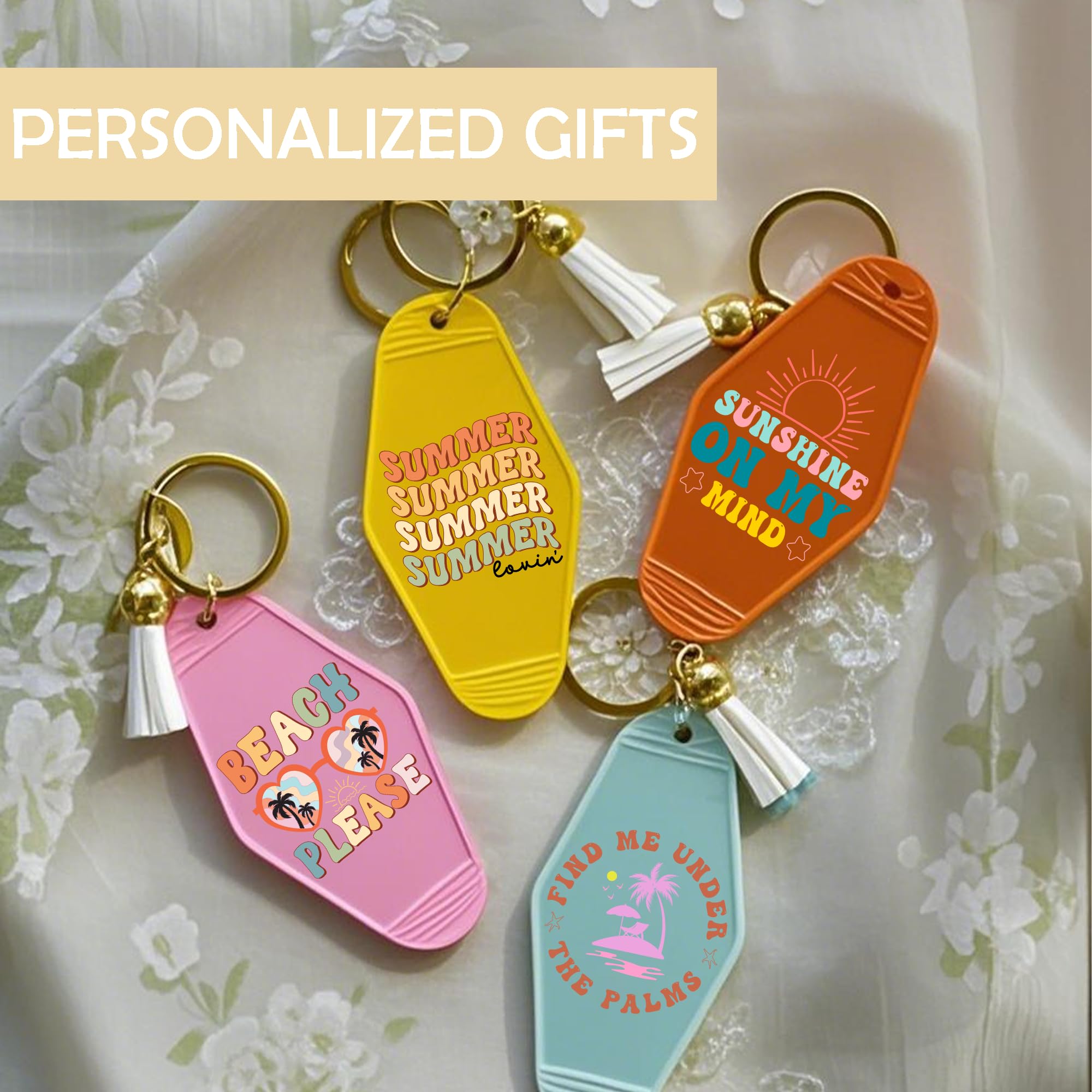 Application of UV DTF decal onto a blank acrylic keychain